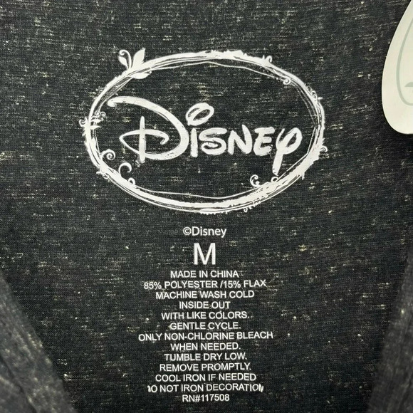 Disney Little Mermaid Women's T Shirt Sz M Black Round Neck Short Sleeve Pocket - Picture 10 of 11